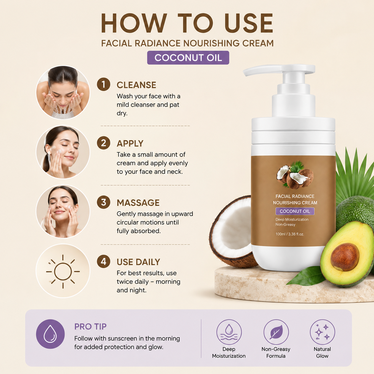 Facial Radiance Nourishing Cream 100ML Each Pack Of 2