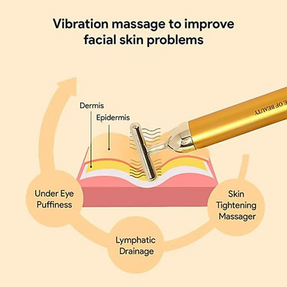 24K Gold Electric Facial Massage Roller